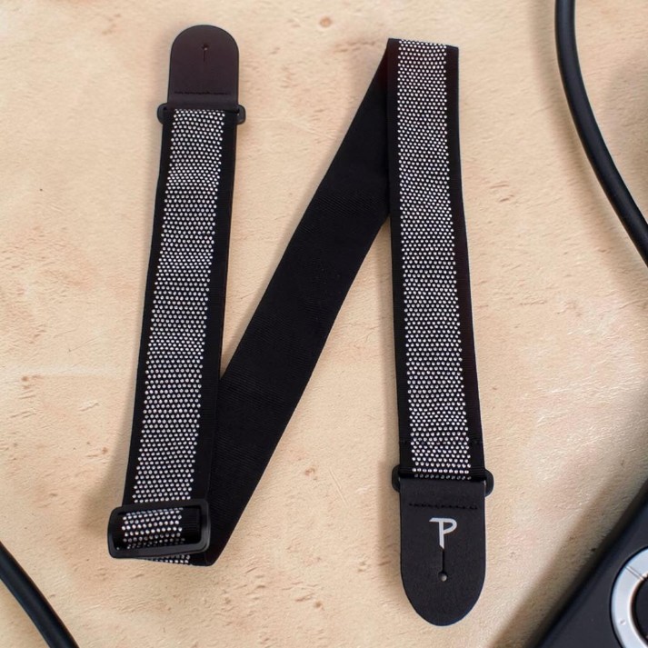Correa de guitarra Perri's Leathers Mini Rhinestones on Black TWSR-7638