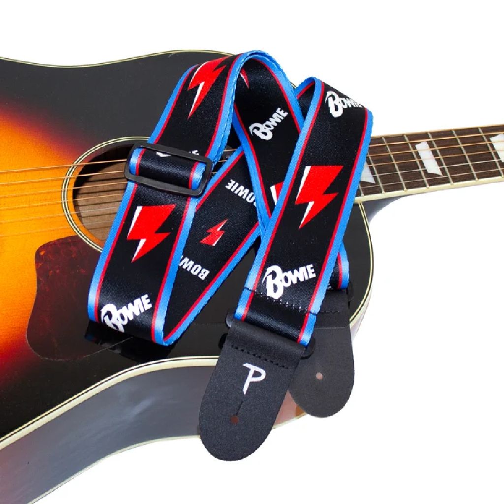 Correa de guitarra Perri's Leathers David Bowie Bolt Icon vista frontal