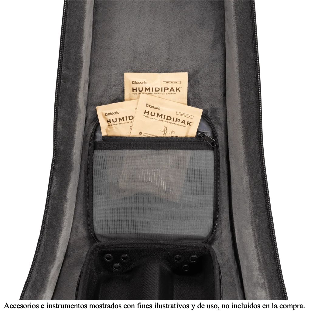 Bolsillo de malla para absorbentes de humedad en funda D'Addario Backline