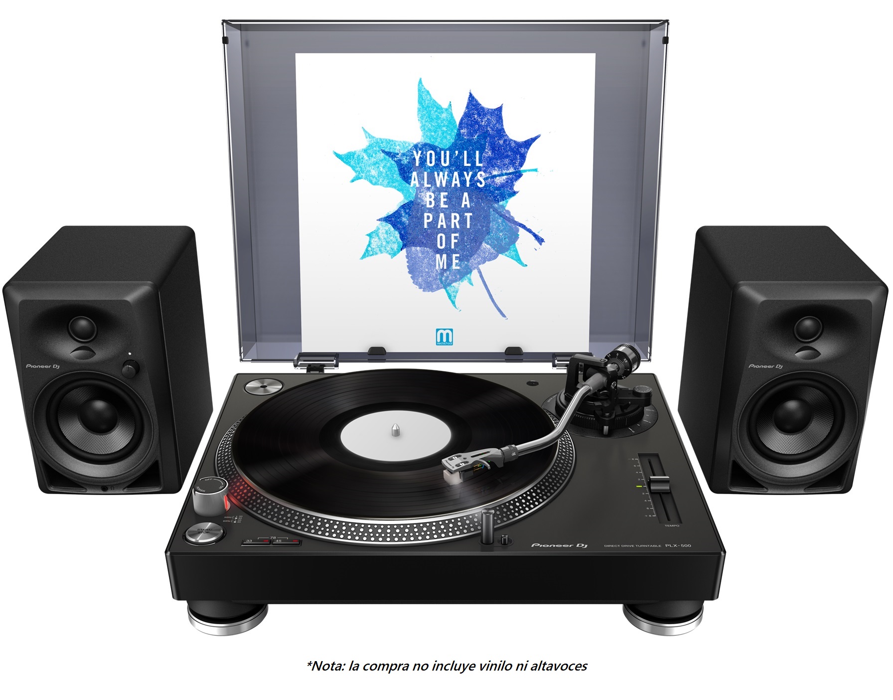 Tornamesa Pioneer DJ PLX-500-K - color negro - Audiomusica