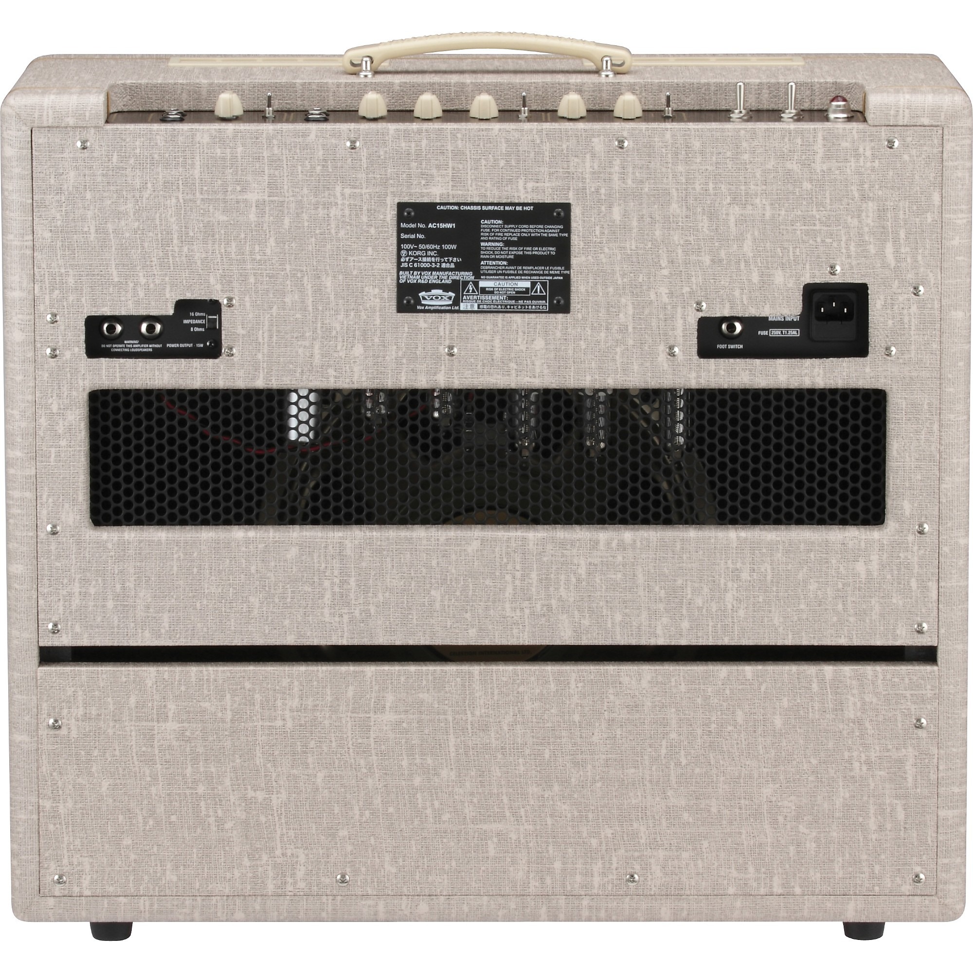 Panel Posterior Vox AC15HWR1 Hand-Wired