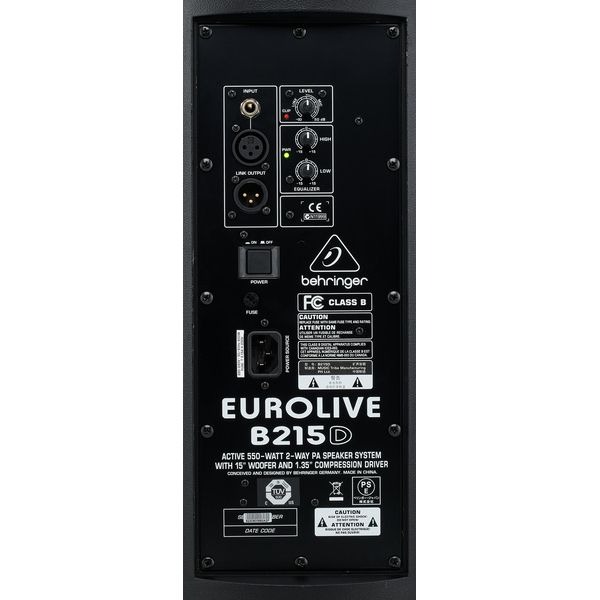 Panel Trasero de Conexiones Behringer B215D