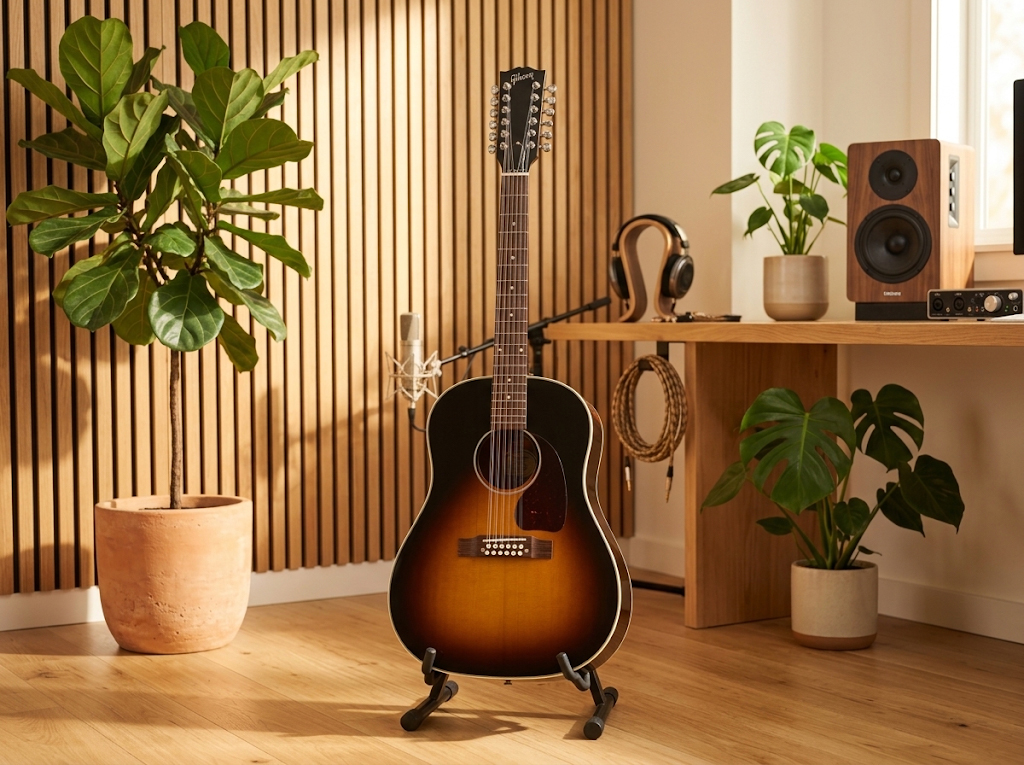 Guitarra Electroacústica Gibson J-45 Standard 12 Cuerdas Vintage Sunburst