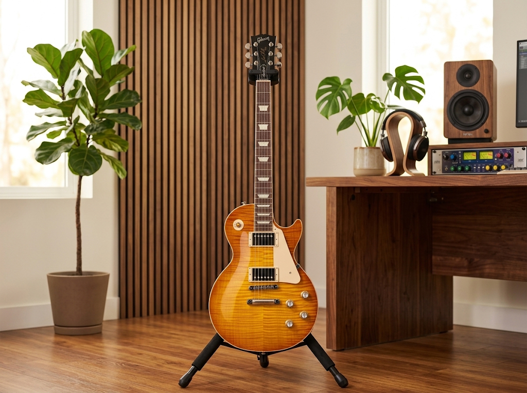 Guitarra Eléctrica Gibson Les Paul Standard 60s AAA Flame Top Honey Lemon Burst Vista Completa